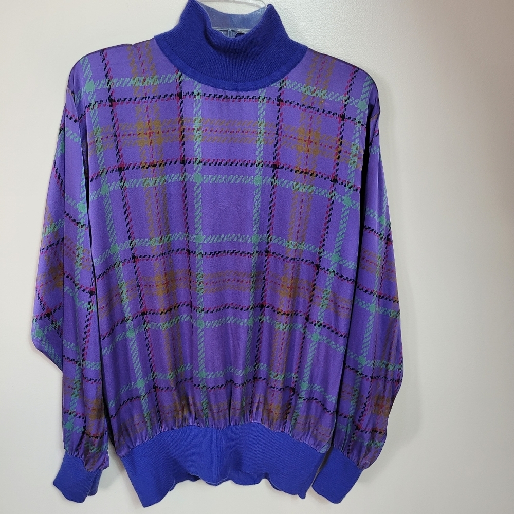 CARLISLE/SPORT vintage silk blouse Hong Kong size Large